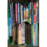 Contents to green plastic tray - 27 assorted books mainly maritime and naval related including