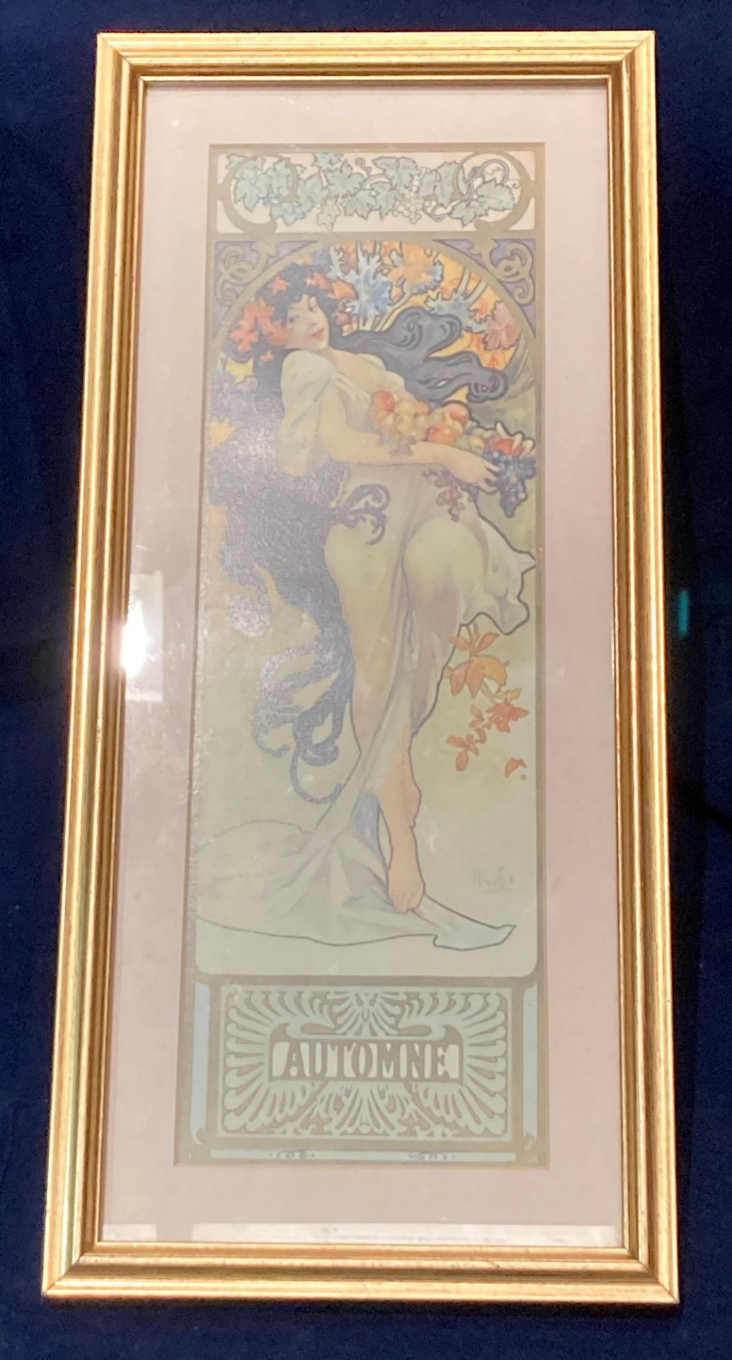 After Alphonse Mucha, an Art Nouveau framed print 'Automne', - Image 2 of 2