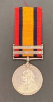 Queens South Africa Medal with clasps Cape Colony and Transvaal complete with ribbon to Lieut H B