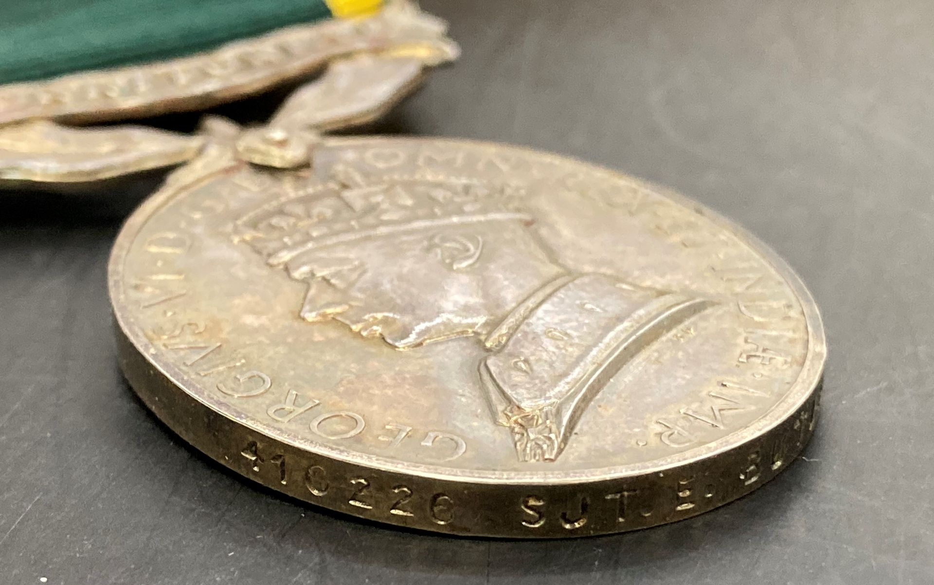 Efficiency Medal Territorial with ribbon to Sgt E Butler RE with original release book from - Image 2 of 3