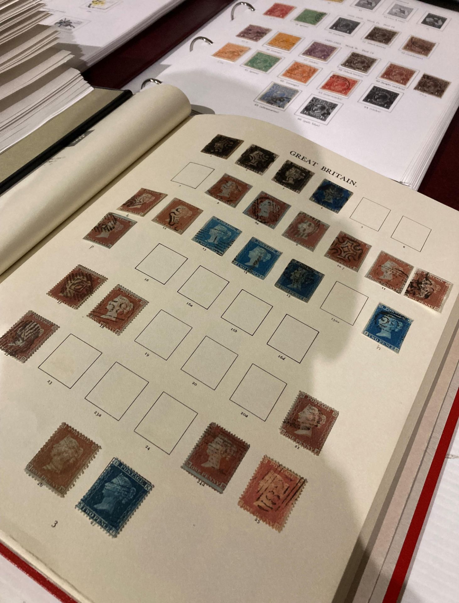 Contents to crate - six Stanley Gibbons stamp albums including three Great Britain and three - Image 2 of 5