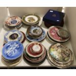 Contents to part of tables - sixty-five assorted ceramic plates including Oriental, English,