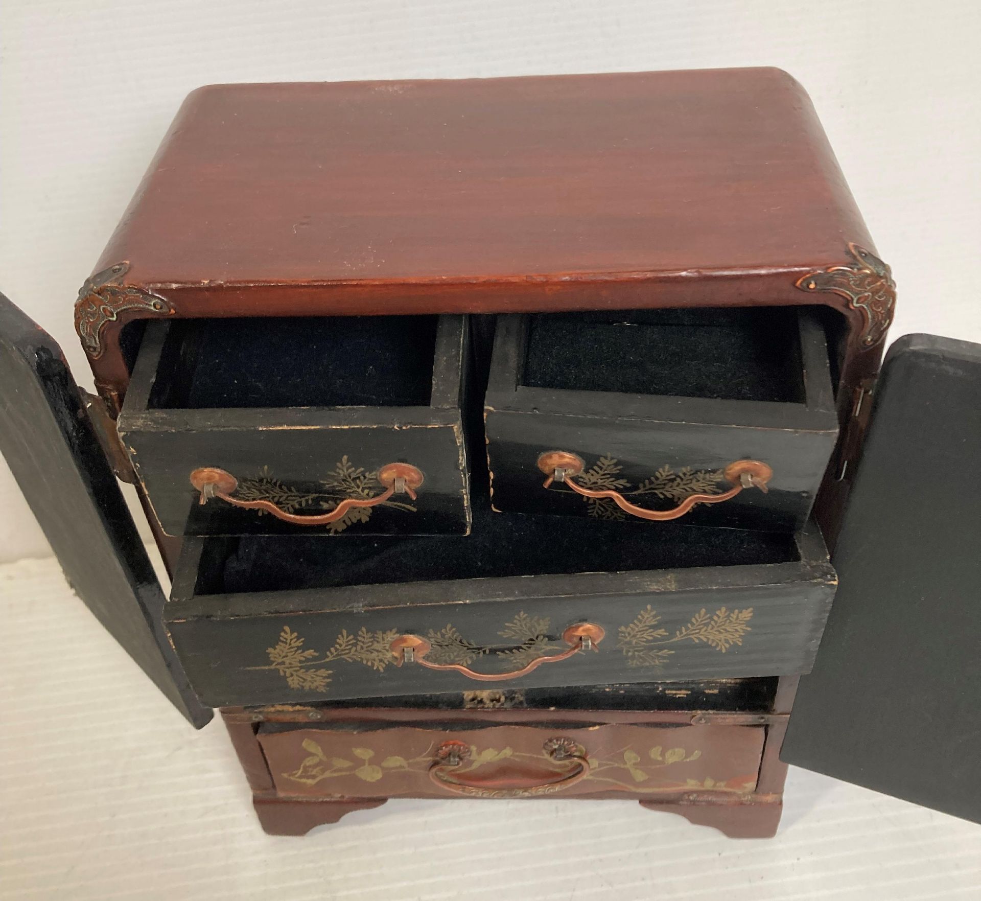 Two assorted Oriental boxes and two wooden circular stands (saleroom location: S2 QB14) - Image 7 of 8