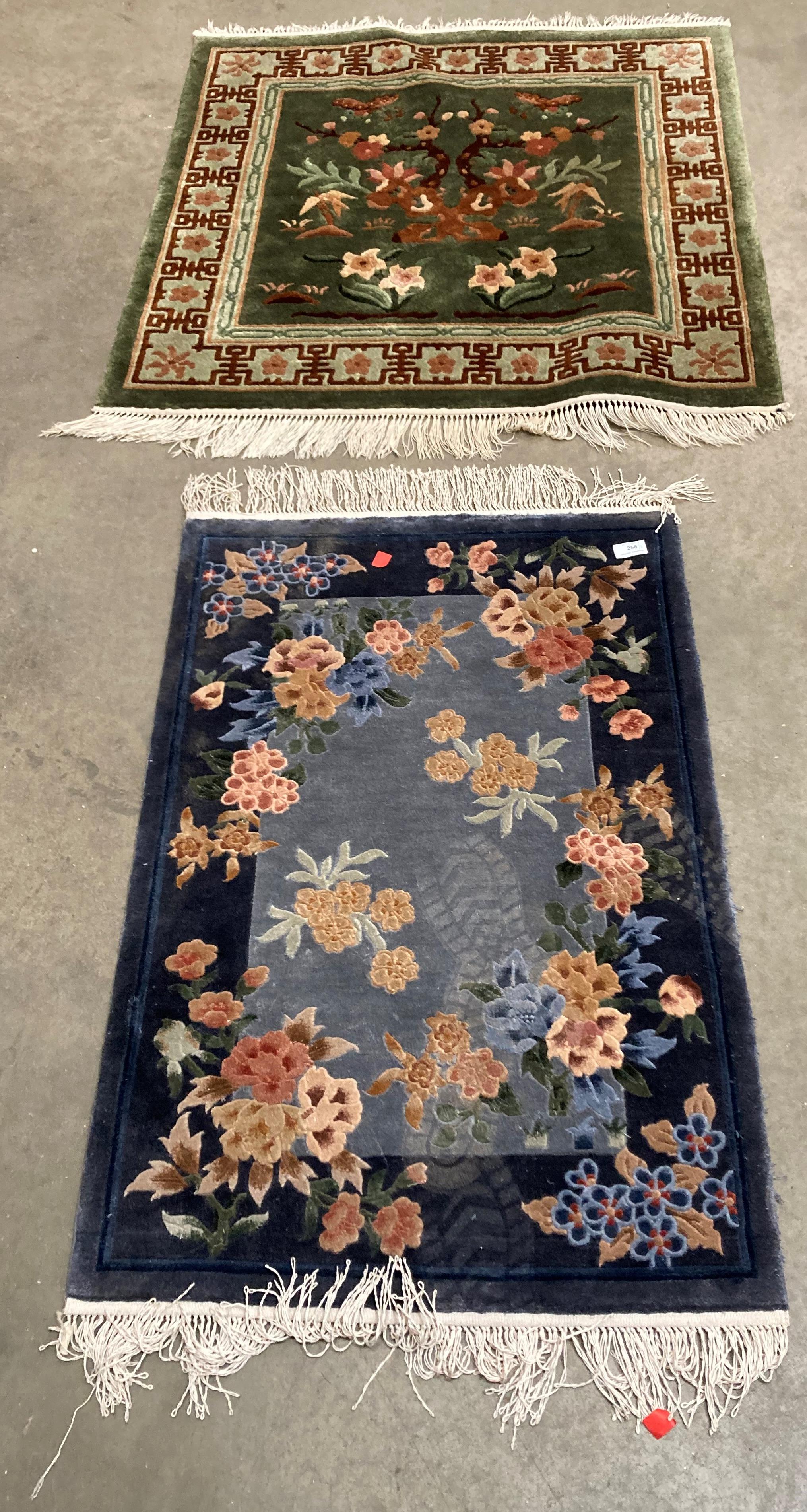 Two small Chinese mats/rugs,