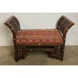 Eastern Moorish window seat with hand-carved detail,