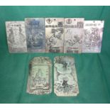 Seven assorted Oriental zodiac plaques in silver metal (not tested),