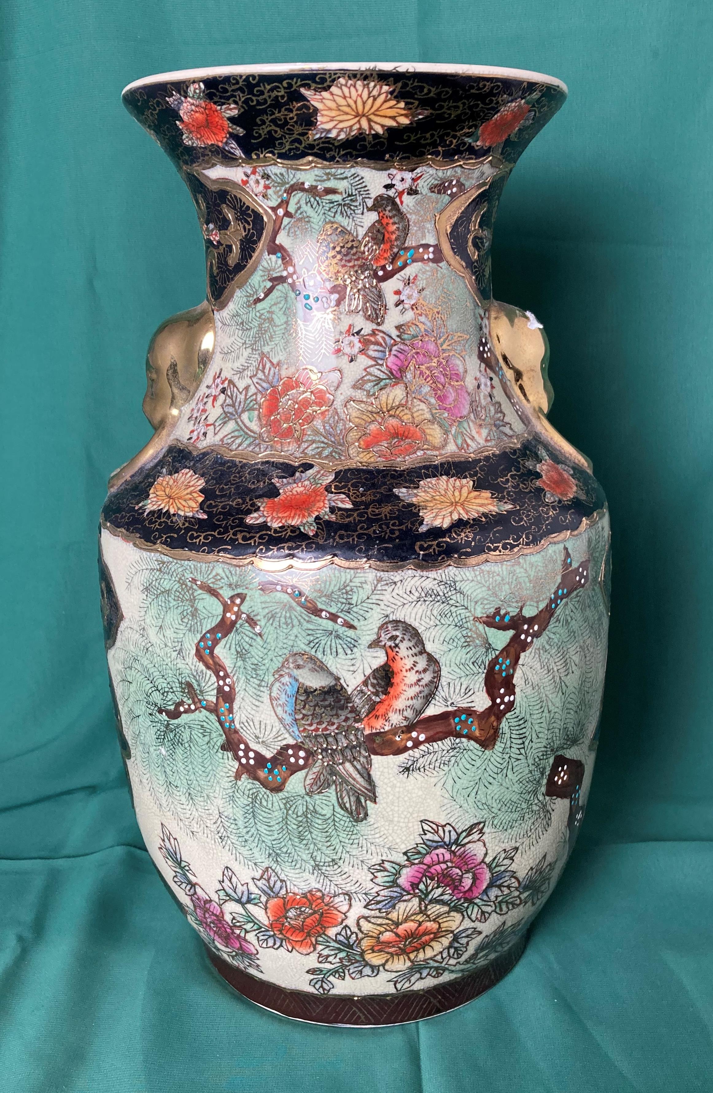 A Chinese hand-painted Satsuma vase, - Image 3 of 4