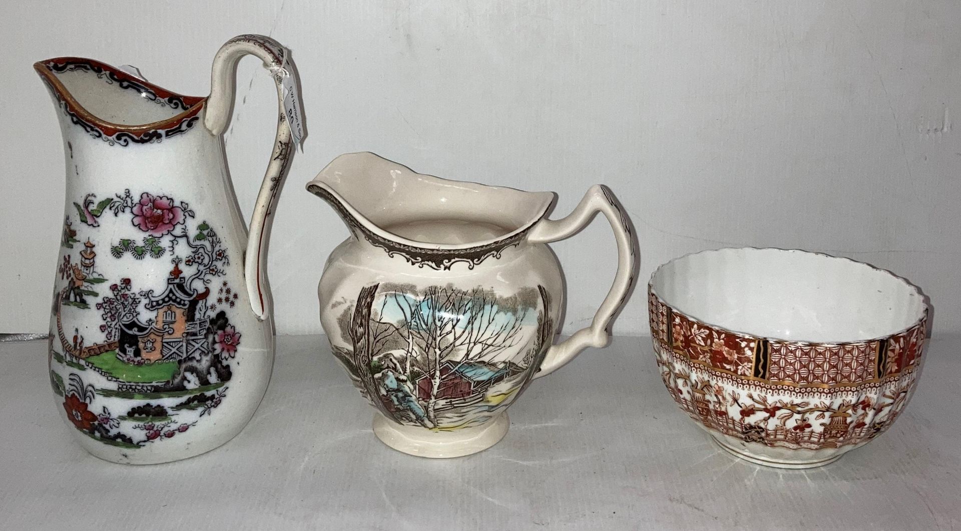 Six assorted items including a Oriental pattern water jug, a Shelley 'Leeds' crested china, - Image 2 of 2