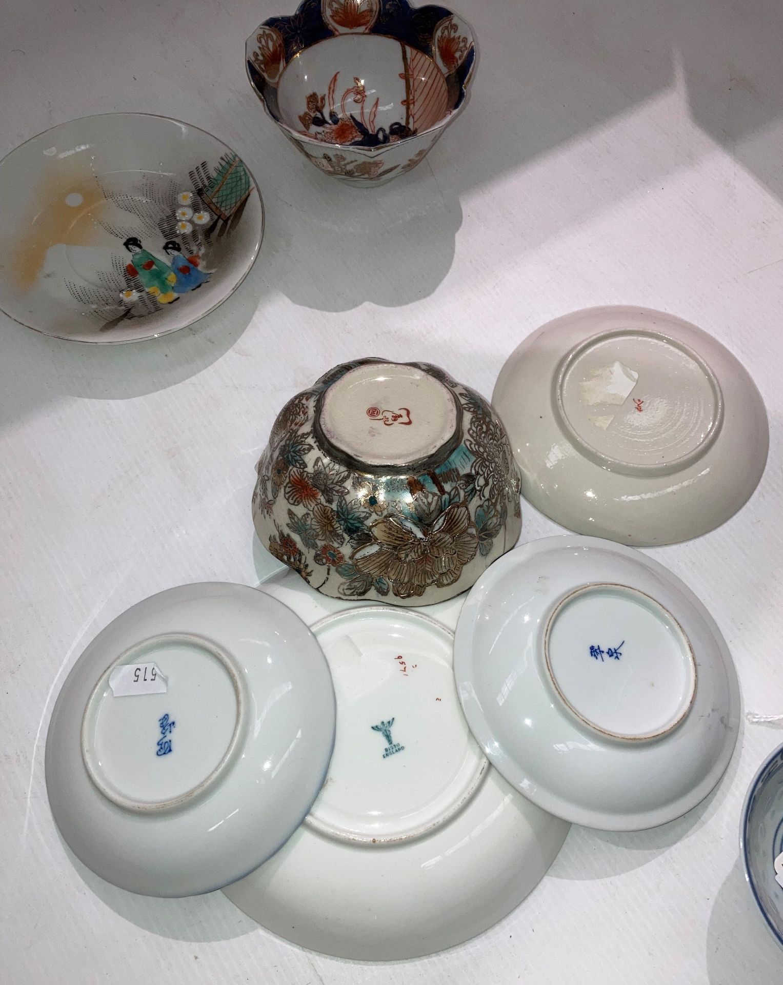 Eleven assorted vintage and other Oriental porcelain including blue and white tea bowl, - Image 6 of 6