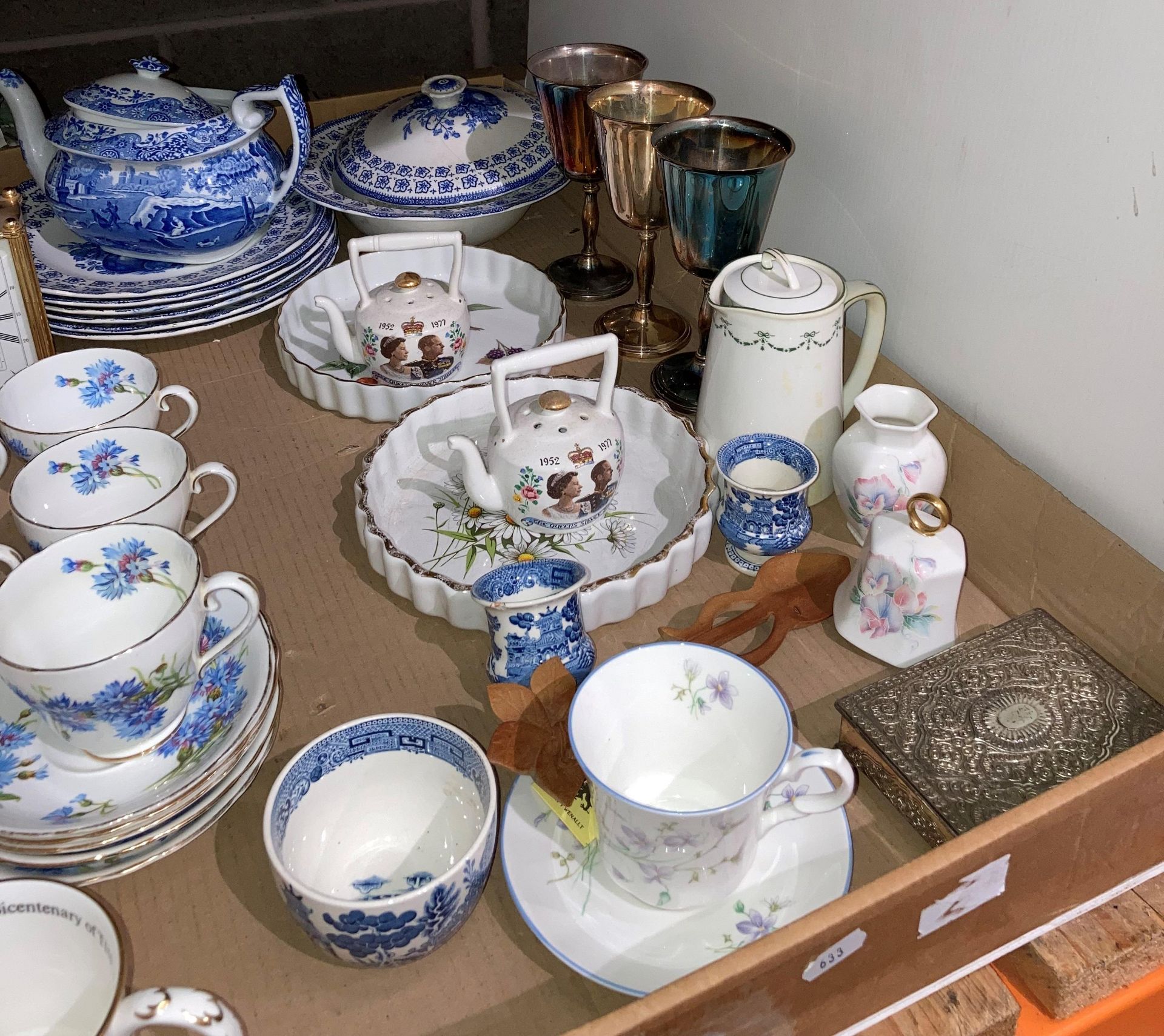 Contents to tray - 18-piece part tea service by Adderley, assorted ceramics by Aynsley, Copeland, - Image 3 of 3