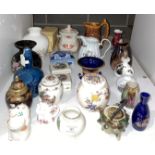 Contents to part of rack - twenty-six assorted ceramic items - including jugs, ginger jar, vase,