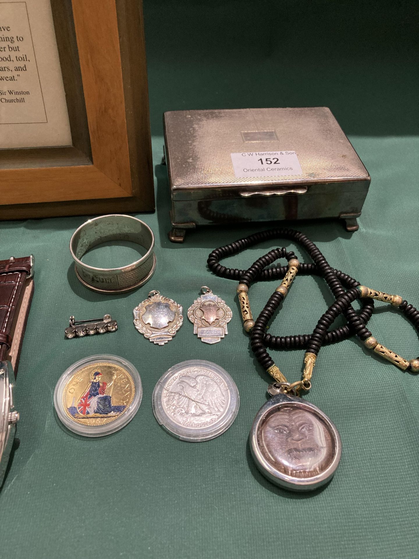 Aristocrat EPWS cigarette box and 1944 silver half-dollar coin, - Image 4 of 6