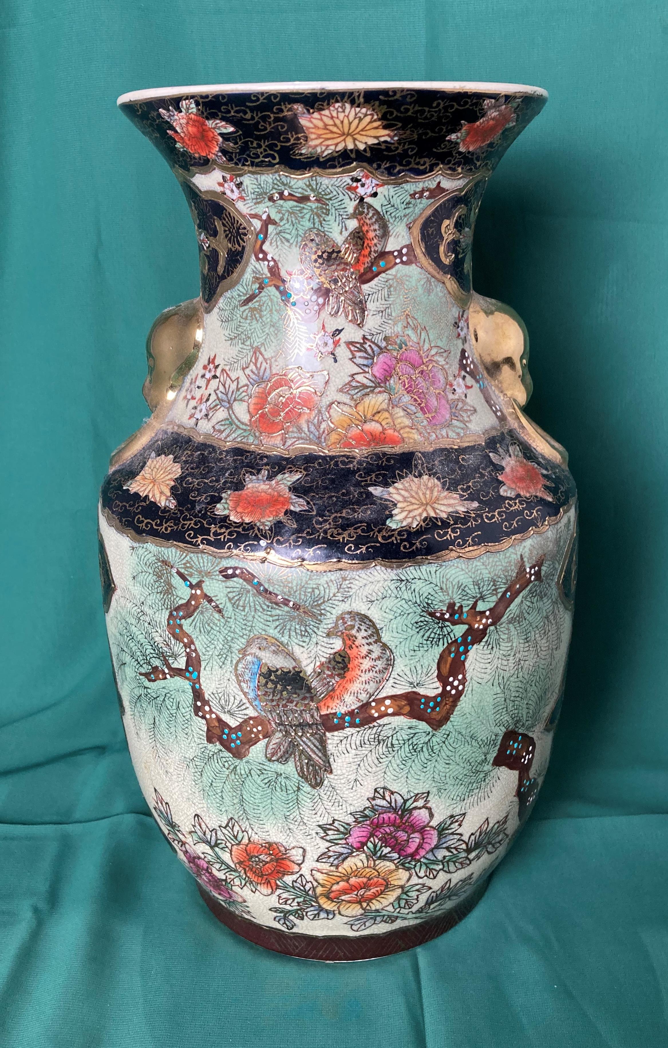 A Chinese hand-painted Satsuma vase,