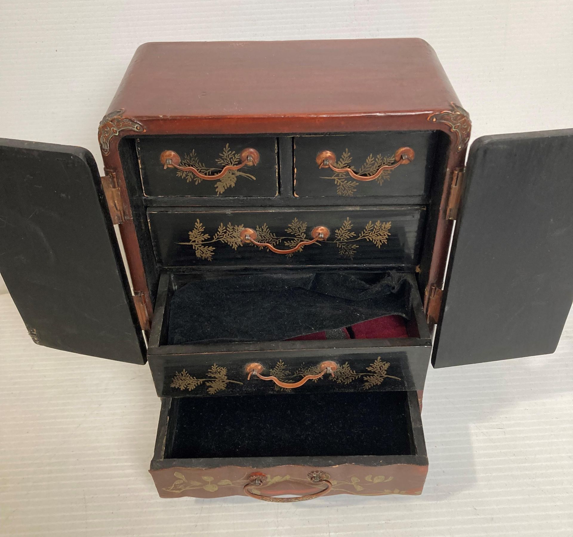 Two assorted Oriental boxes and two wooden circular stands (saleroom location: S2 QB14) - Image 6 of 8