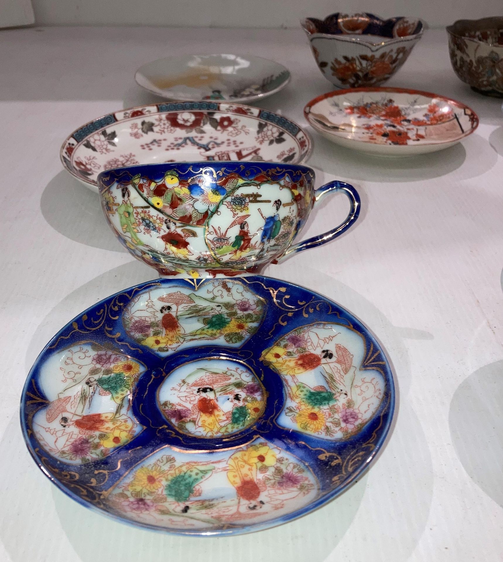 Eleven assorted vintage and other Oriental porcelain including blue and white tea bowl, - Image 3 of 6