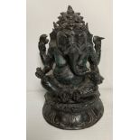 A bronze sculpture of Ganesha,