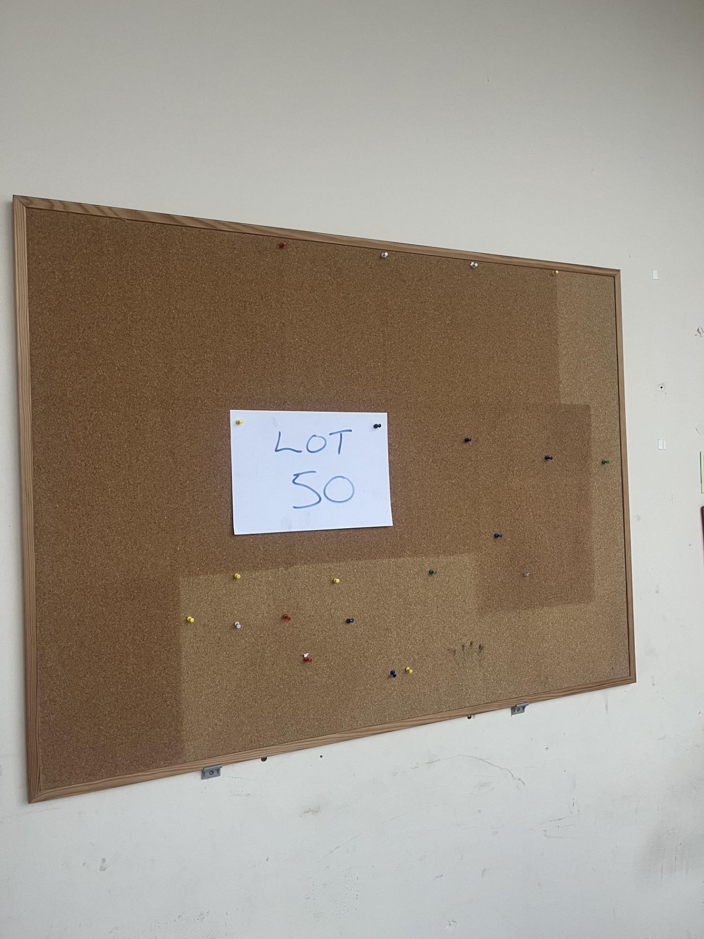 Large notice board and pins