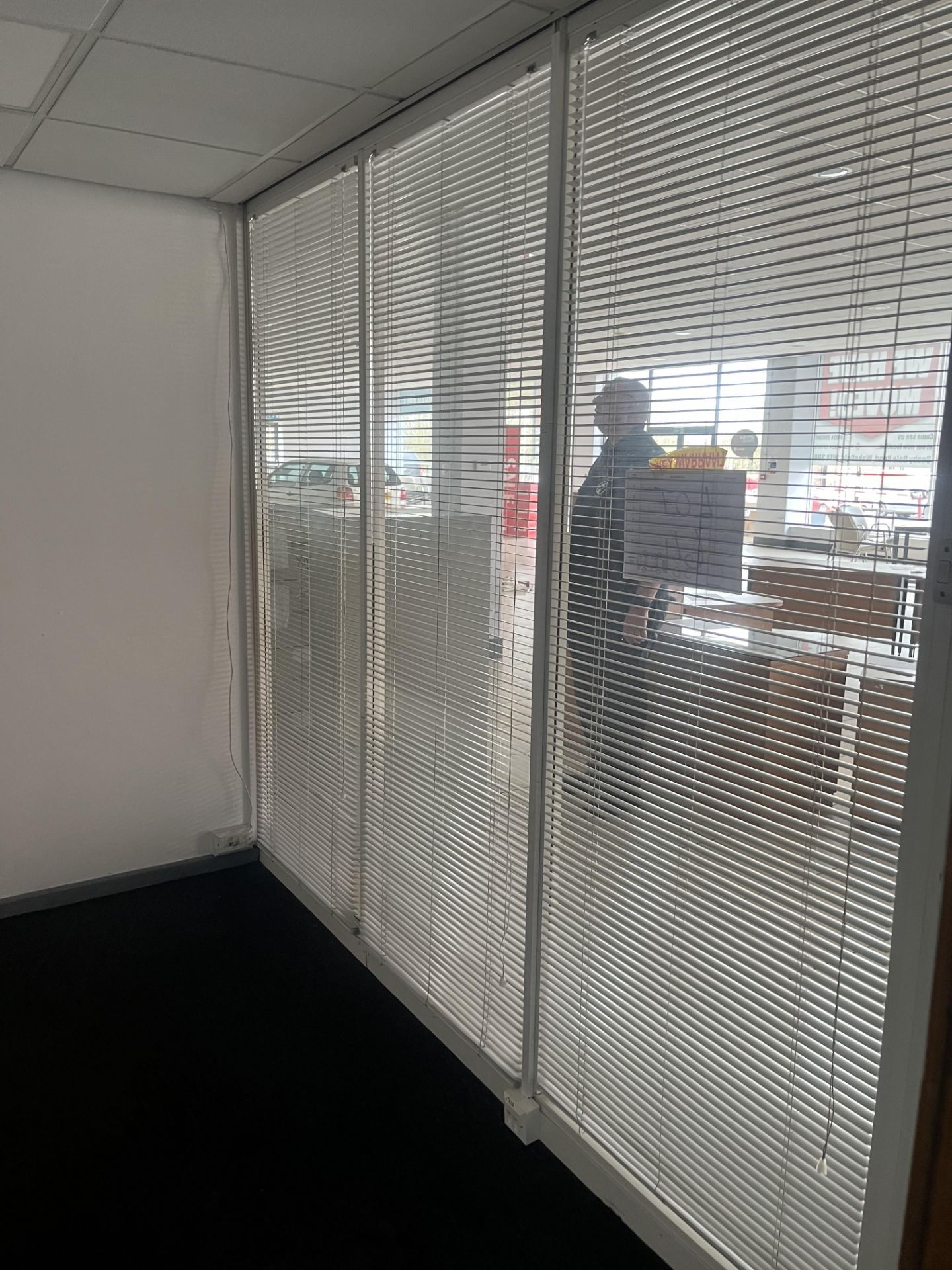 Glass partition section comprising six panels and two doors (Please note the successful bidder is - Image 7 of 7