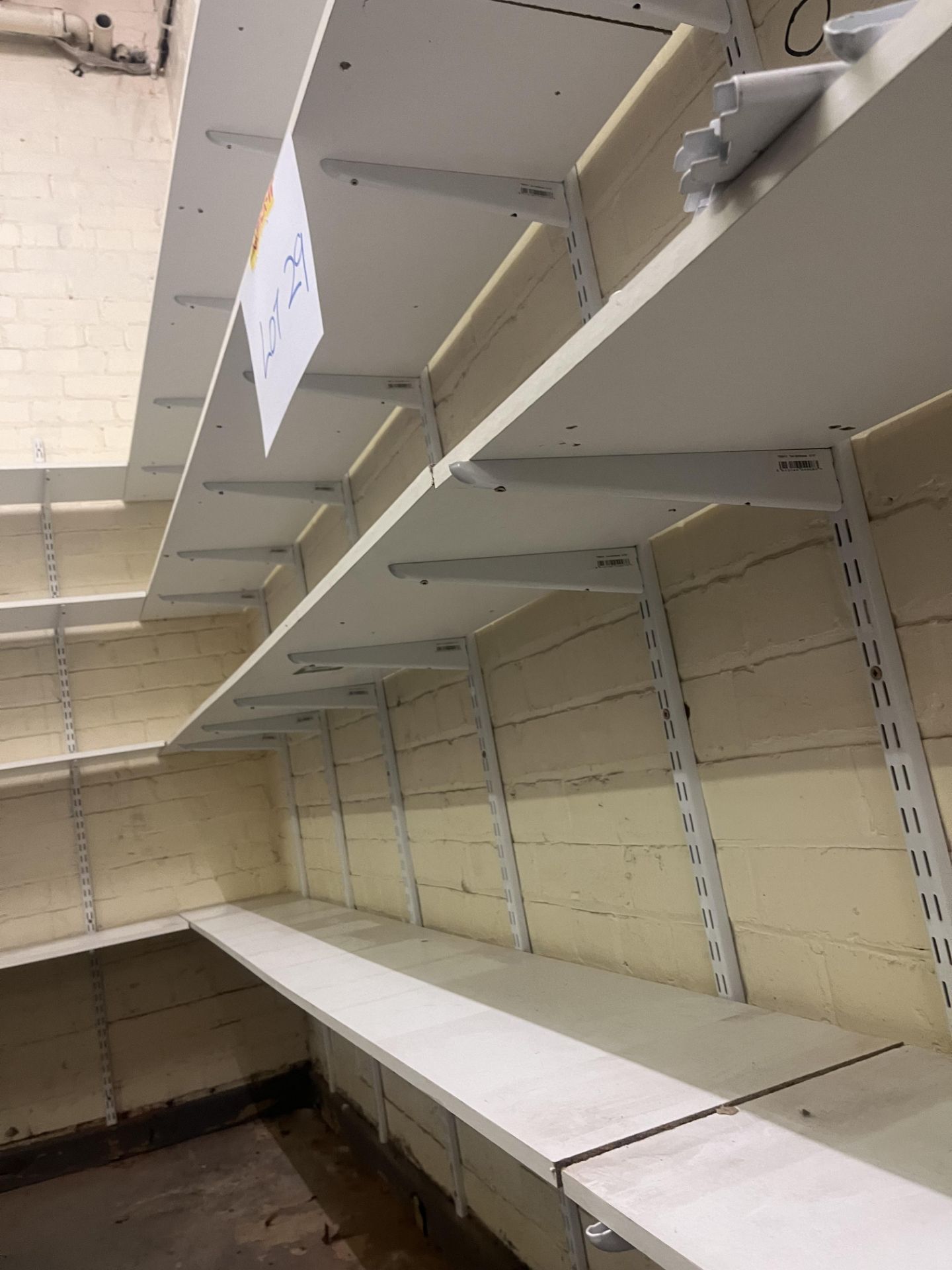 Heavy duty white shelving and spare brackets (to be dismantled) - Image 7 of 7
