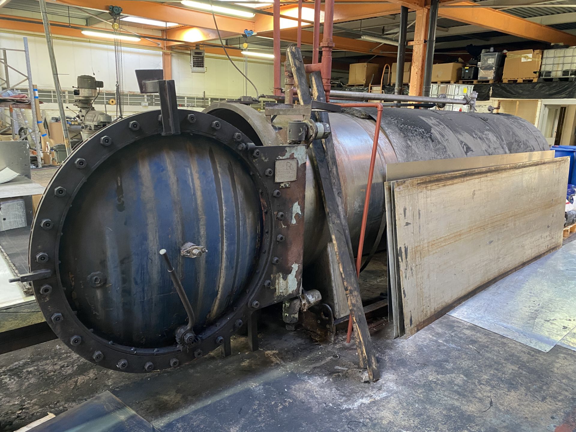 Samuel Pegg & Son Autoclave. Internal diameter 130cm, length approximately 440cm - Serial no. - Image 4 of 14