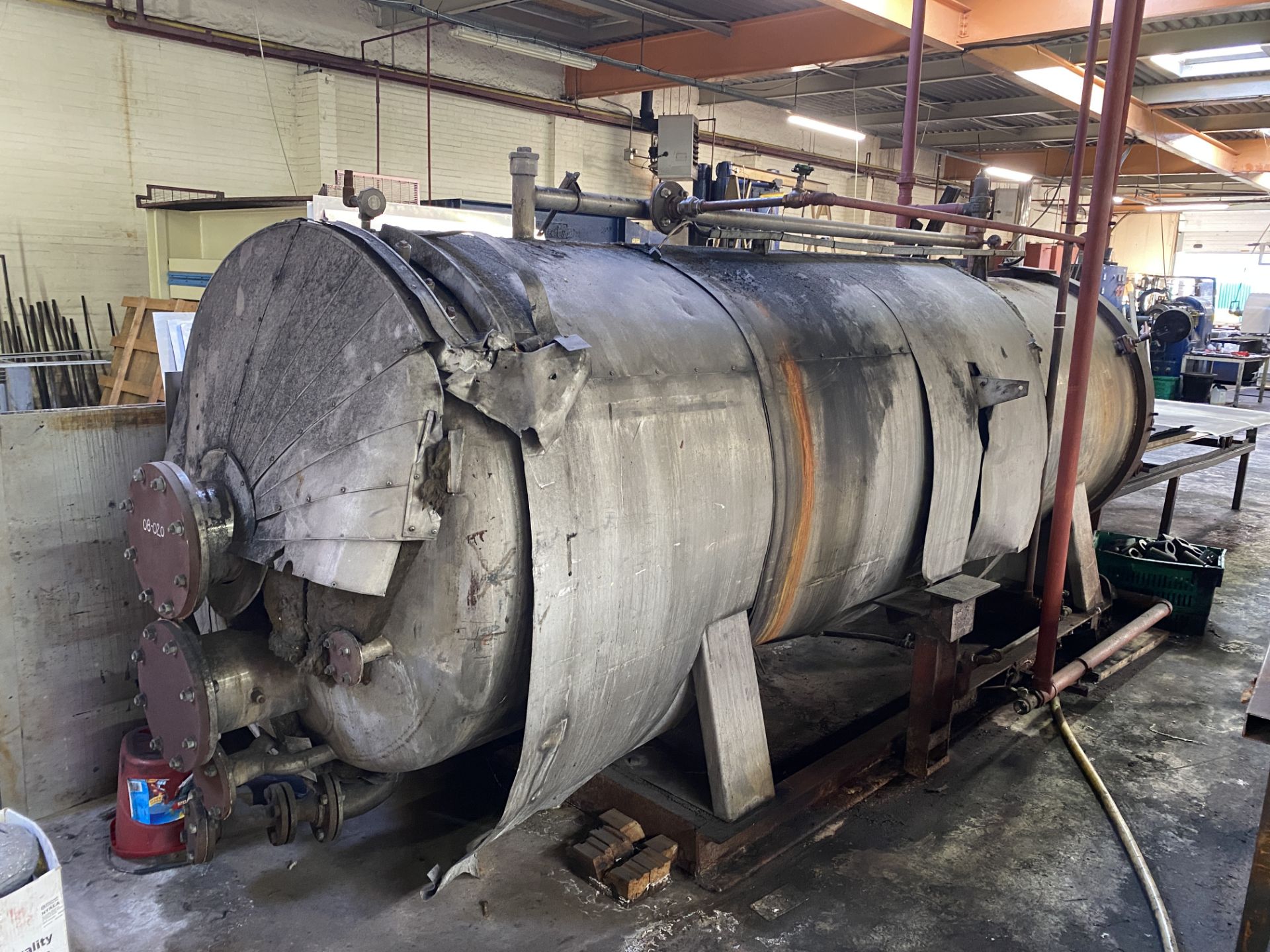 Samuel Pegg & Son Autoclave. Internal diameter 130cm, length approximately 440cm - Serial no. - Image 6 of 14