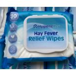 3600 x packs of Hygiene Key Hay Fever Relief Wipes (30 x wipes per pack - expiry date: 30/05/24) -