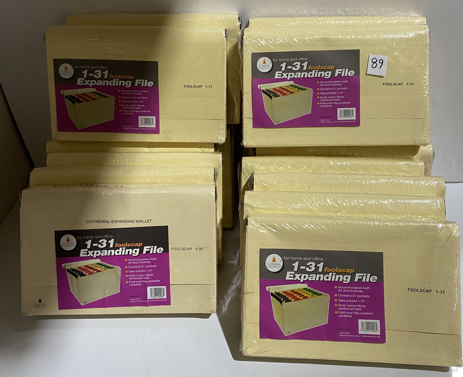 19 x 1-31 Foolscap expanding files accommodates both foolscap and A4 (saleroom location: G11)