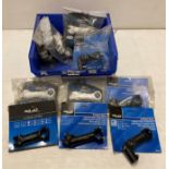Contents to box - 10 x assorted handlebar head stems (white and black) (saleroom location: L06)