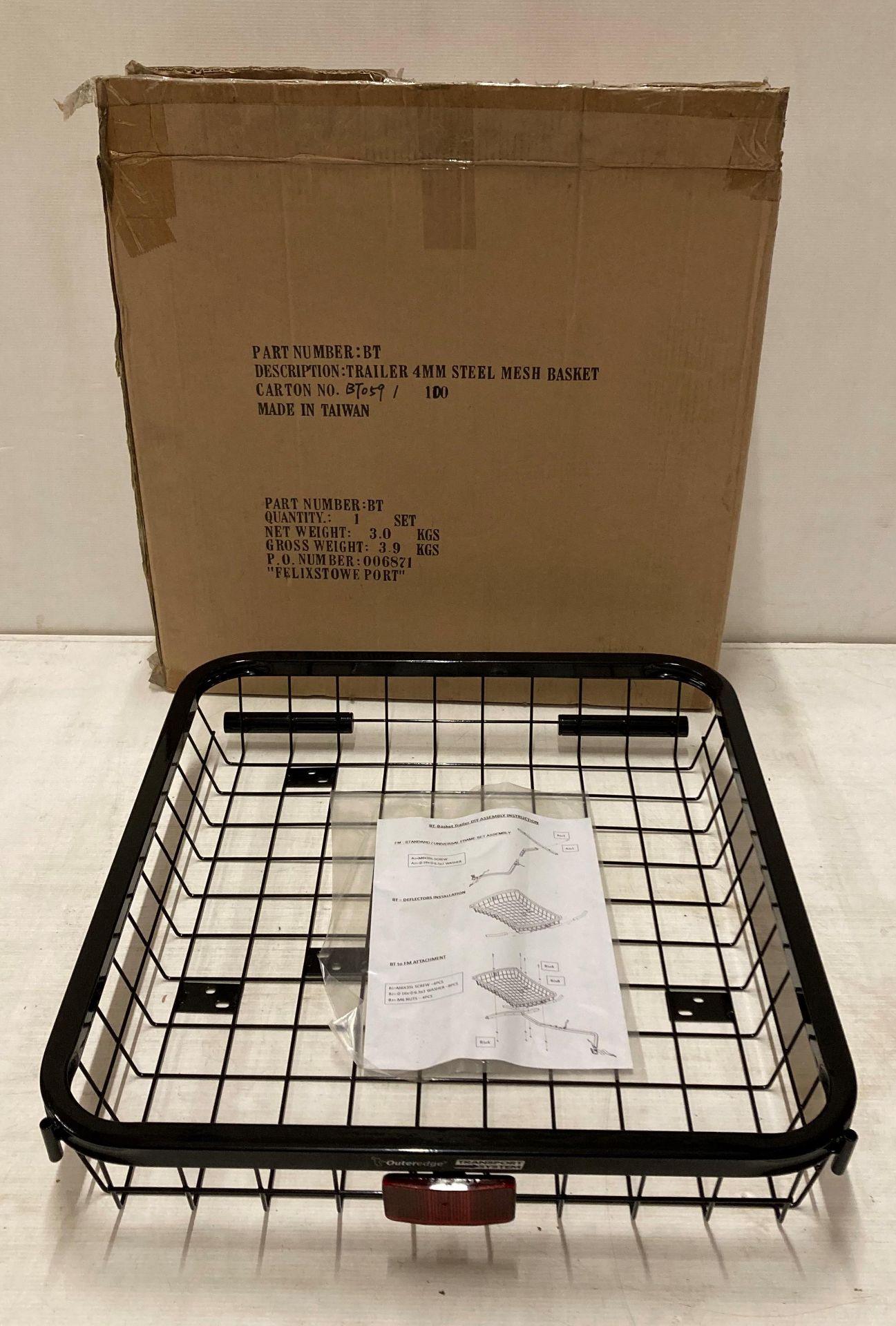 Trailer 4mm steel mesh basket (saleroom location: M05)