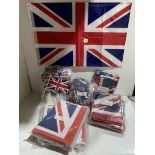 5 x packs of 12 large union jack flags 2ft x 3ft with 2 brass eyelets,
