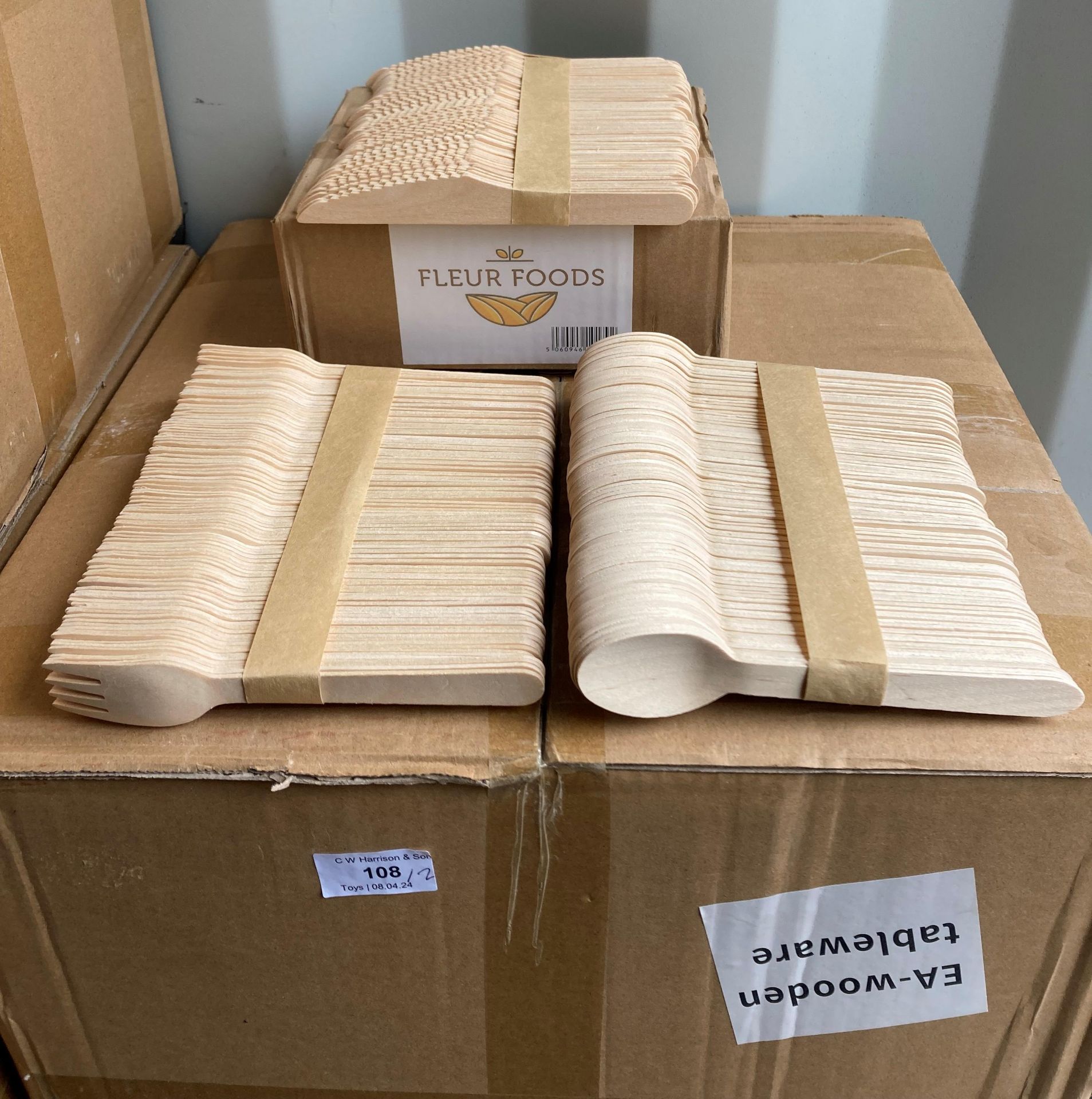 40 x Boxes of Fleur Foods Wooden Tableware - sets include 100 x knives, - Image 2 of 2