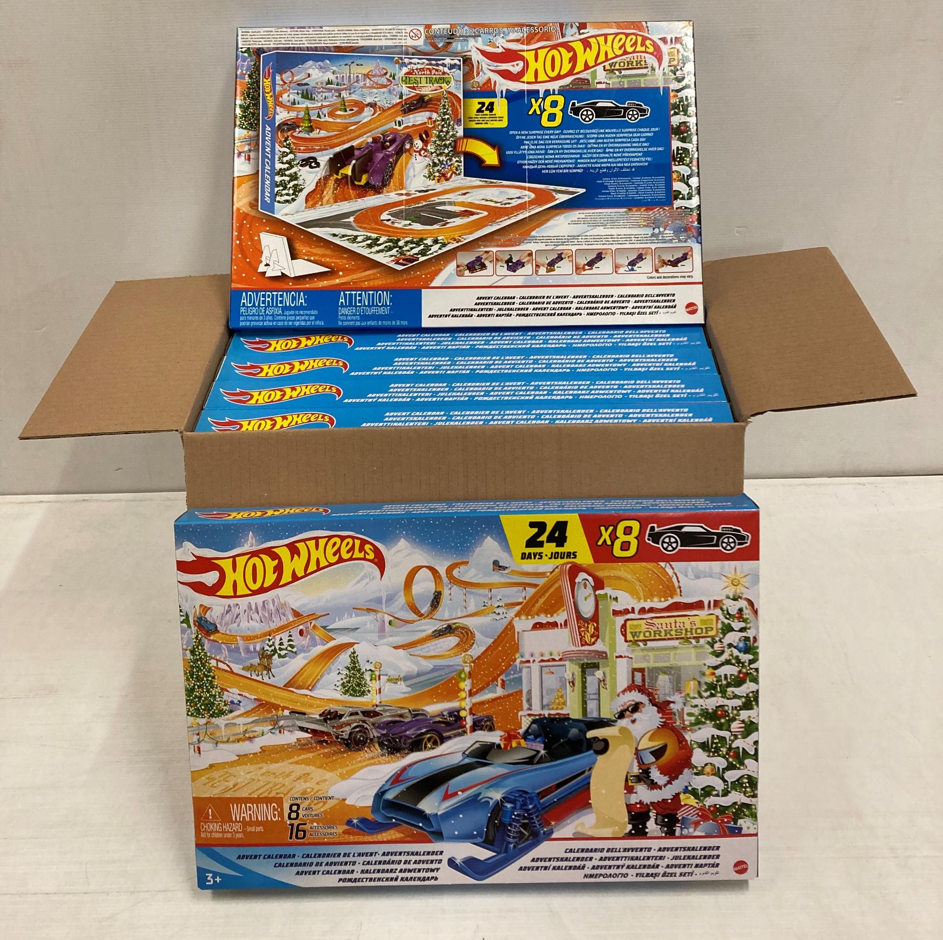 6 x Hot Wheels Advent Calendars RRP £28 each - containing 8 x cars and 16 x accessories (1 x outer