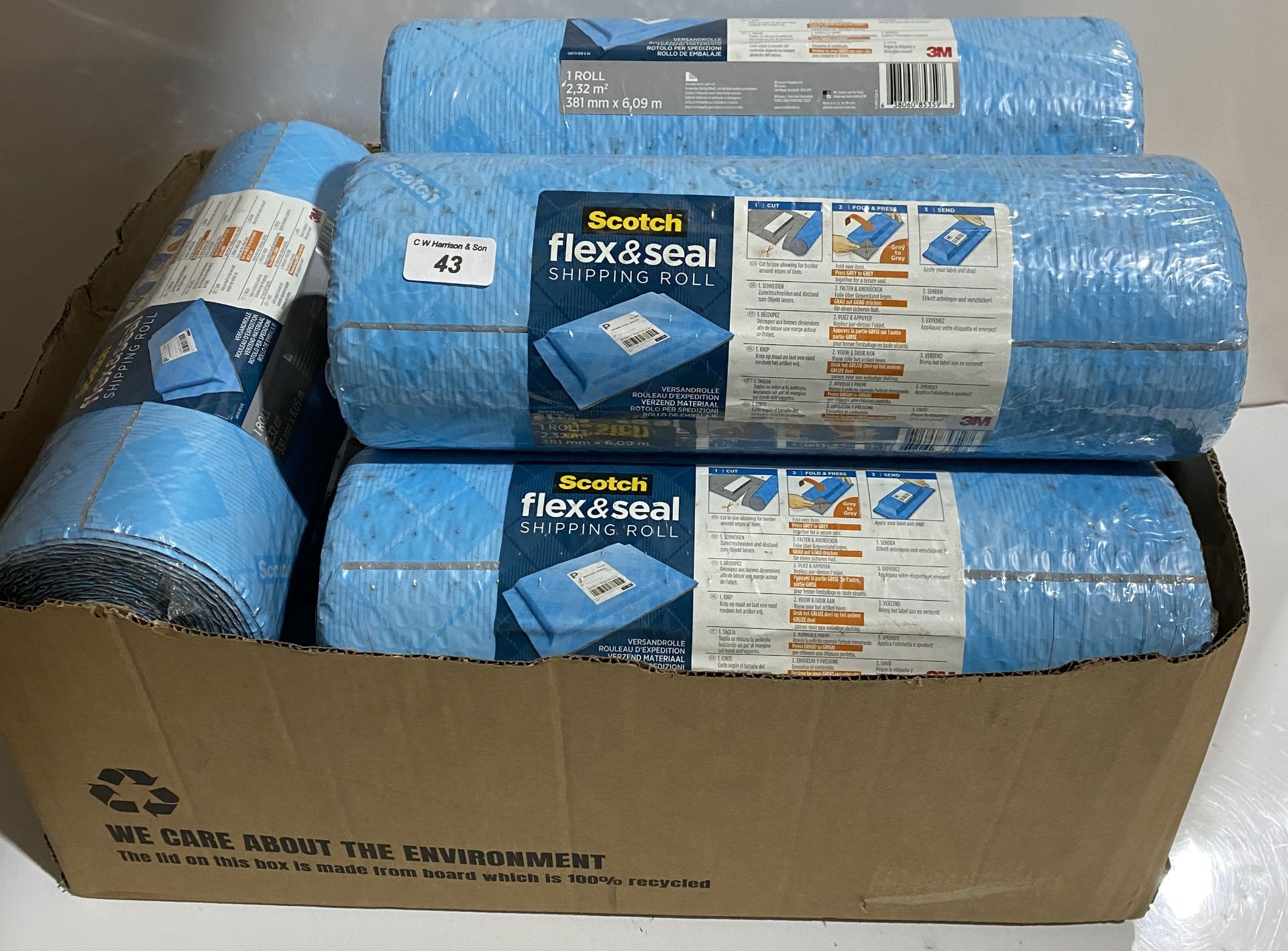 10 x rolls Scotch Flex and seal bubble shipping roll each roll 381mmx6m (saleroom location: H06)