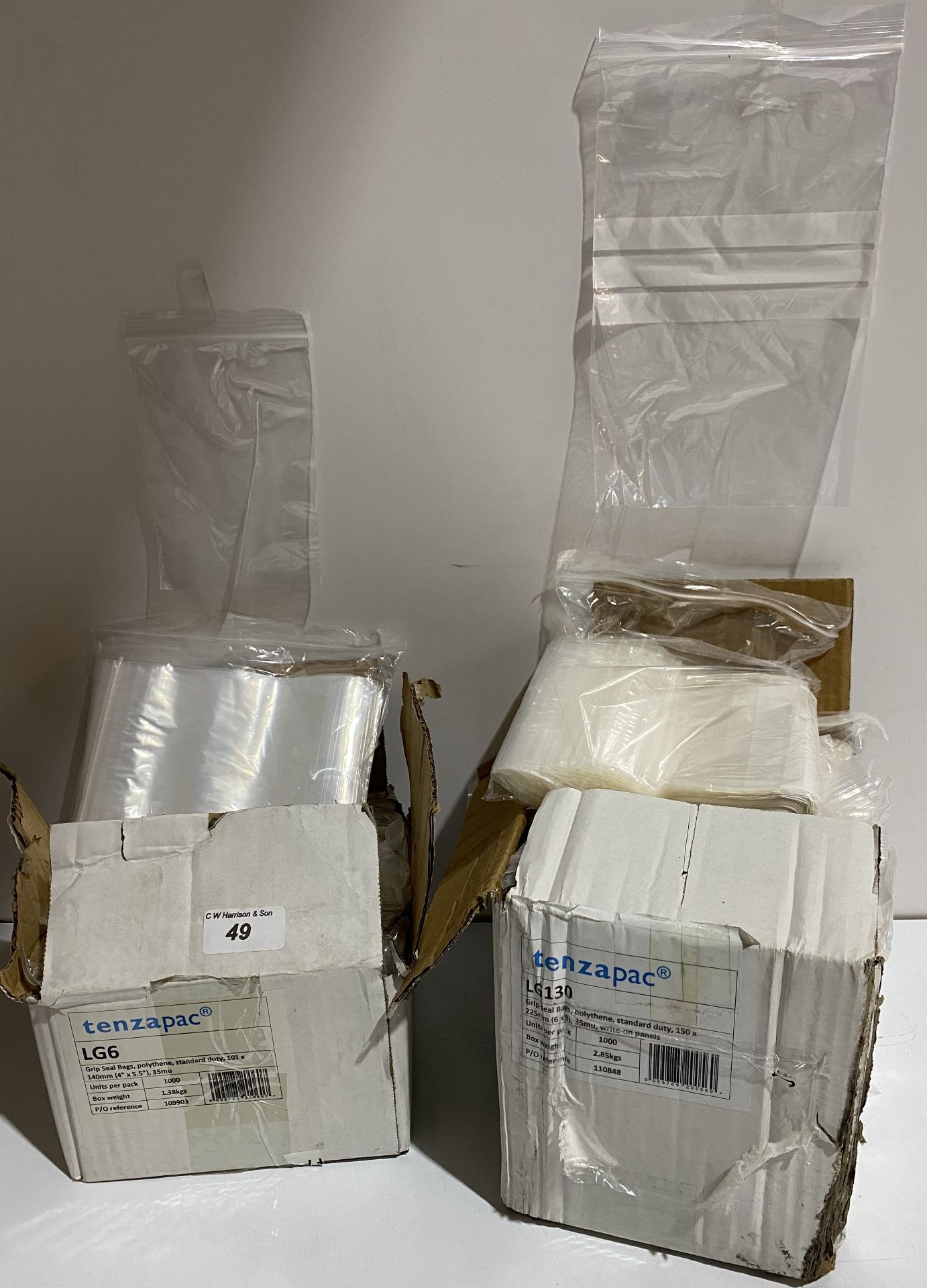 1 x box of 1000 grip seal bags 101x140mm,