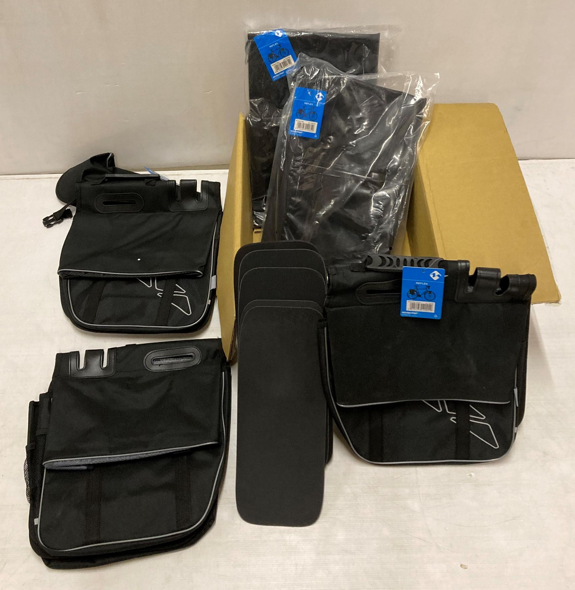5 x black M-Wave Reflex bicycle pannier bags (saleroom location: L07)