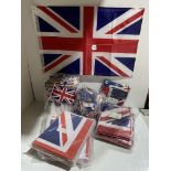 5 x packs of 12 large union jack flags 2ft x 3ft with 2 brass eyelets,