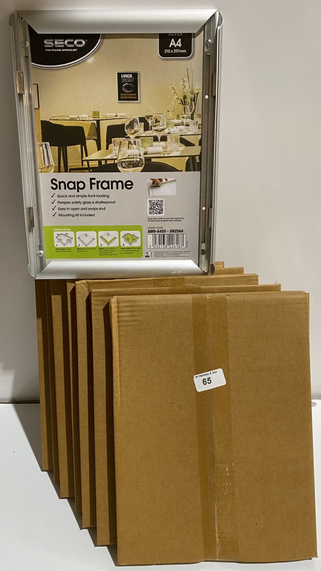 8 x new boxed Seco front load A4 silver aluminium frame snap frame point of sale poster picture