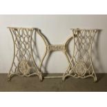 Set of three Singer cast iron sewing machine frames - in white (saleroom location: S2 QB15)