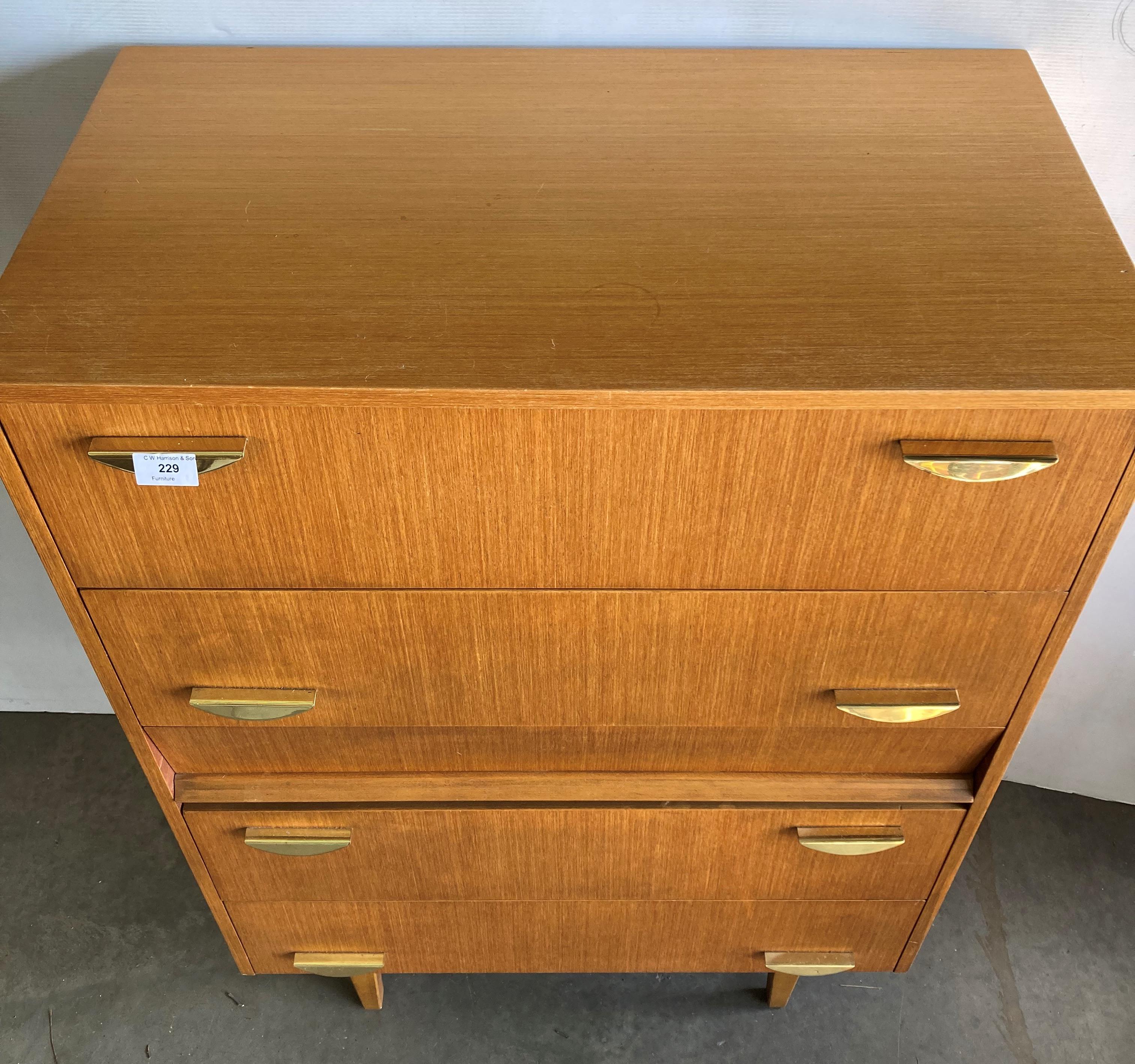 A Mid-Century Danish teak five drawer chest of drawers, 74. - Image 2 of 4