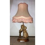 A Capodimonte table lamp 'Florence, 1982 - Kissing Boy' lamp figurine (25cm),