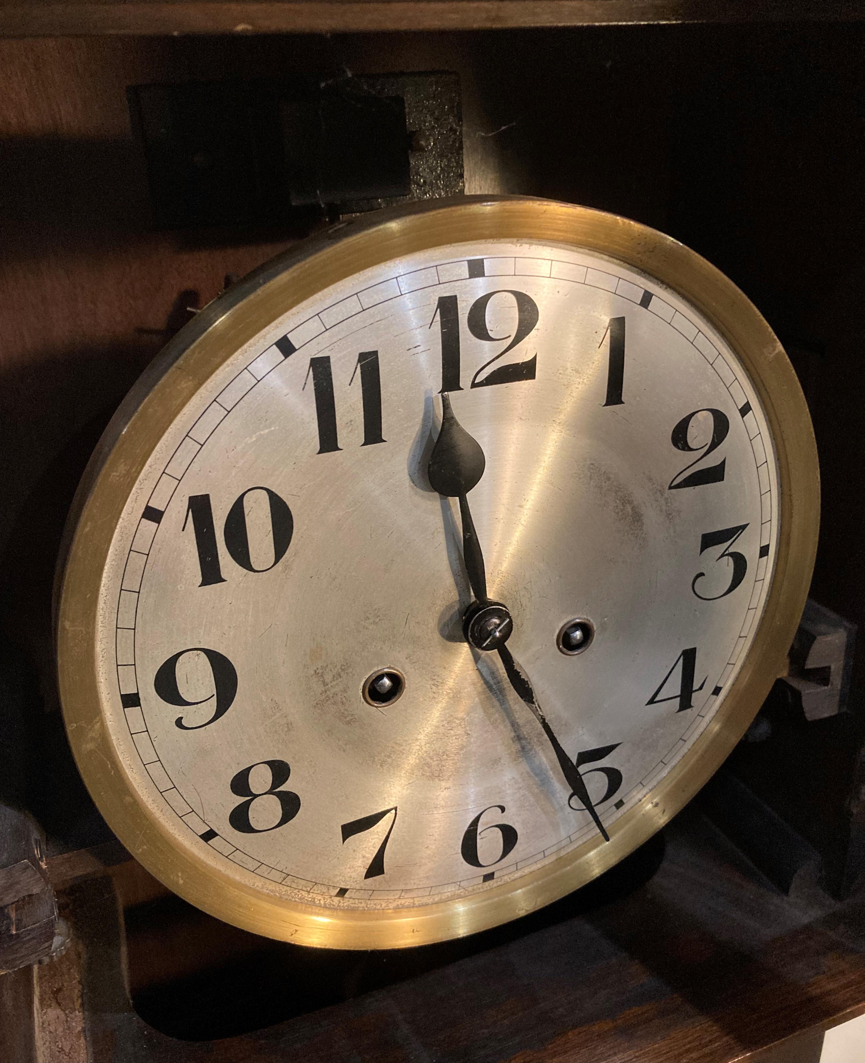 Mahogany cased Grandmother clock with key, - Image 2 of 3