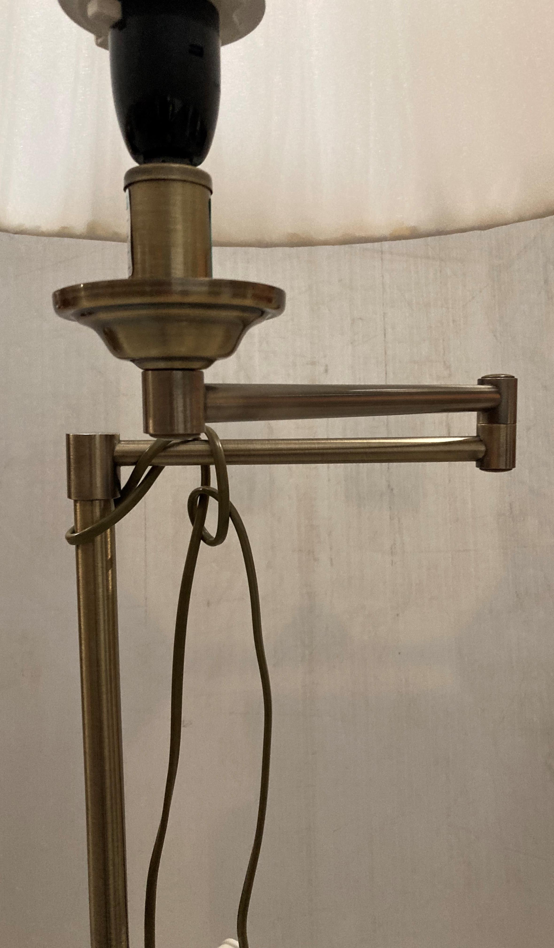 Two brushed brass-effect standing lamps with adjustable heads (saleroom location: MA4) - Image 3 of 3