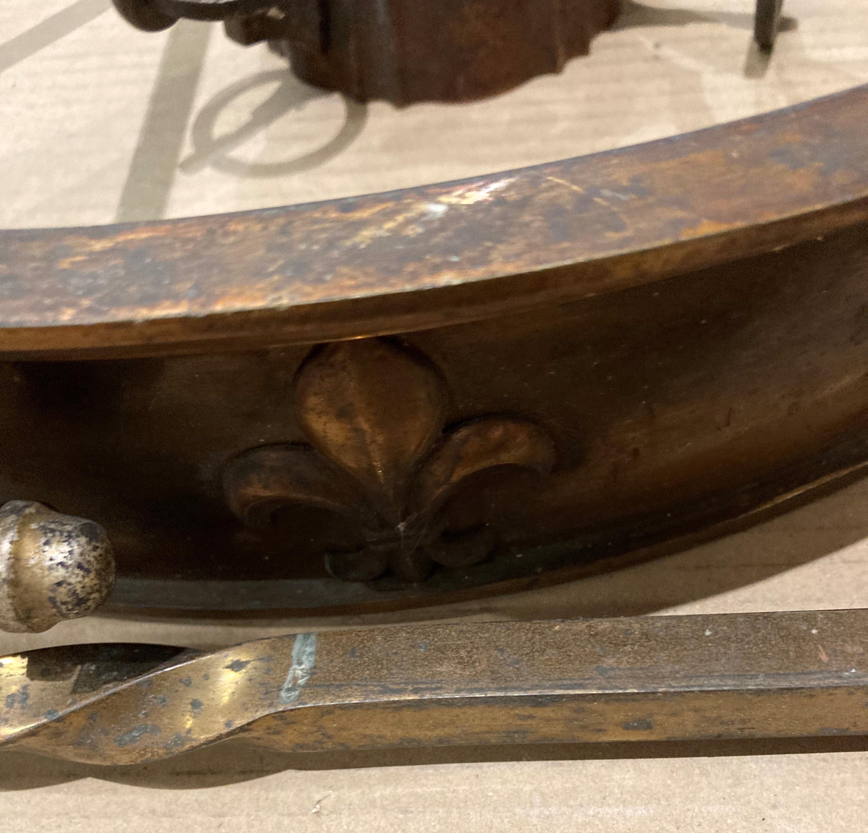 Contents to tray - an early 20th Century copper circular ceiling light fitting (44cm diameter) with - Image 3 of 6