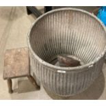 Galvanised Peggy tub, small stool,