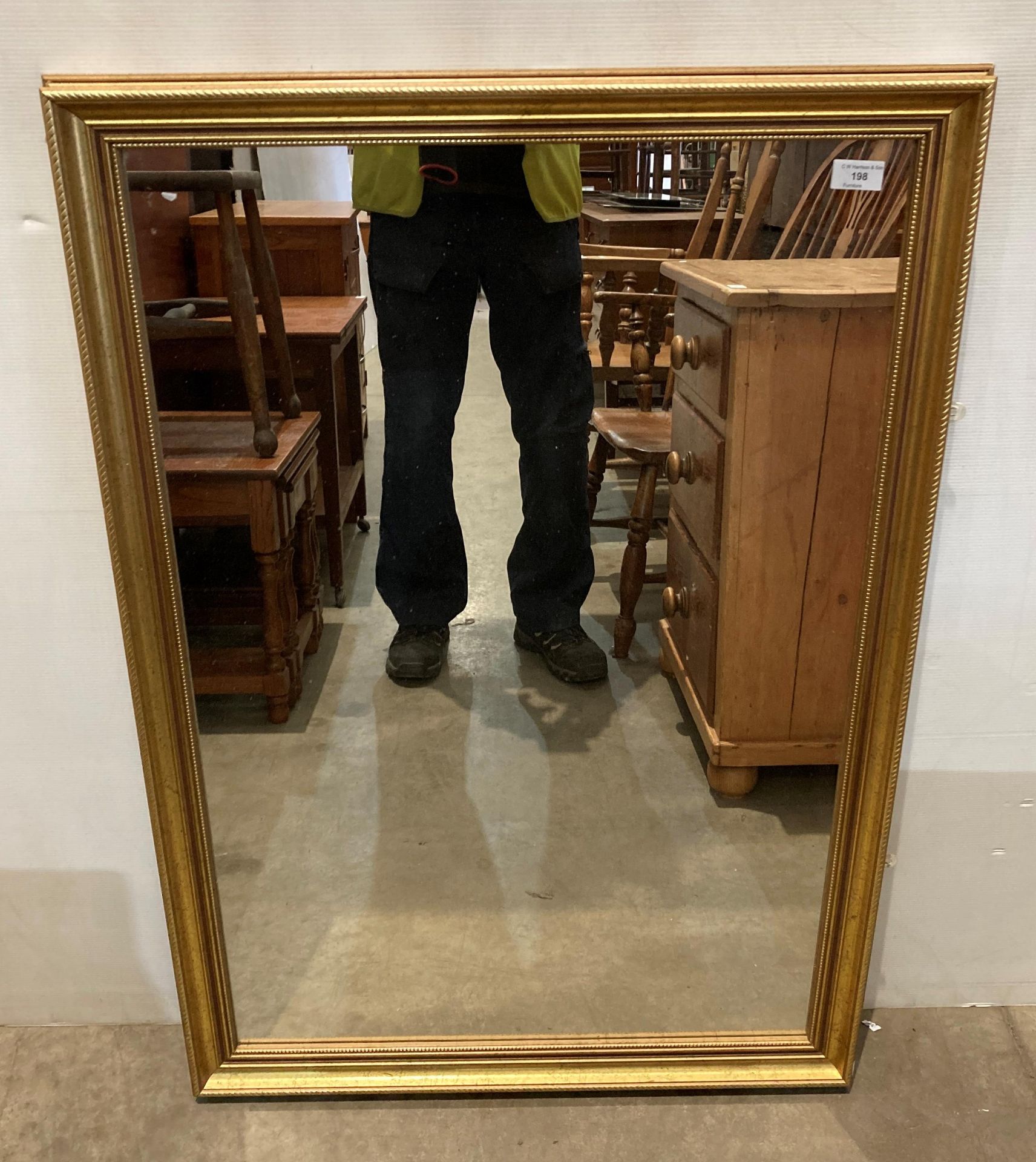 A wooden gilt framed mirror,