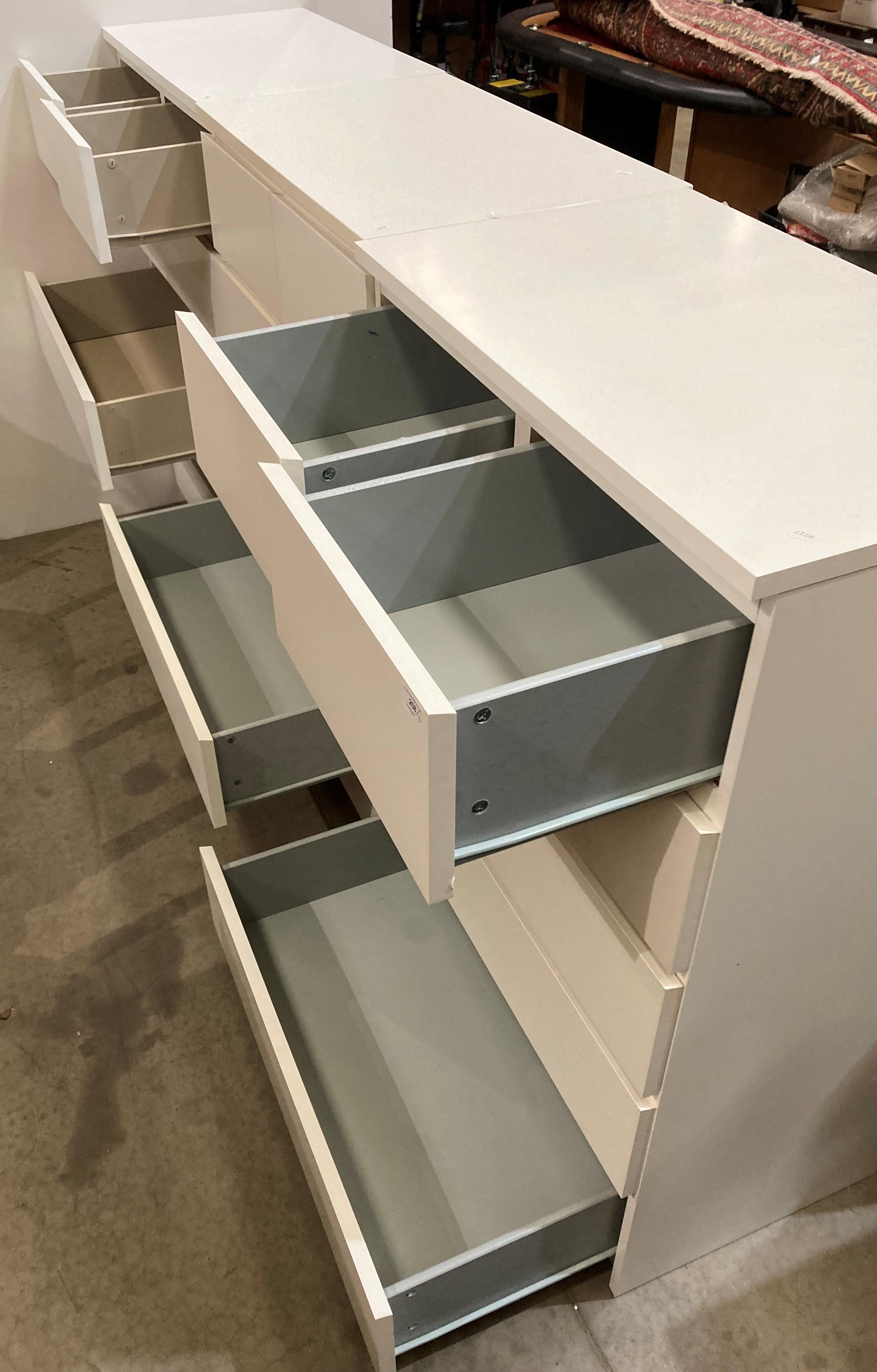 Set of three Ikea Malm bedroom units including six drawers (each two short, three long), - Image 2 of 2