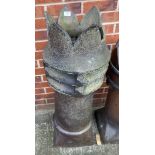 A salt glazed crown topped chimney pot (one point broken) 105cm high (saleroom location: outside)