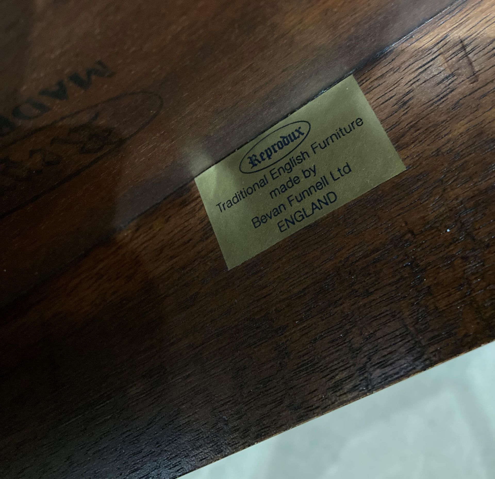 A Reprodux mahogany half-moon hall table (saleroom location: MA7) - Image 3 of 3