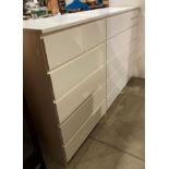 Set of three Ikea Malm bedroom units including two six drawers (two short,