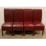 Set of four burgundy leather-finish dining chairs (saleroom location: MA6)